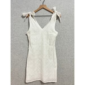 Chic Me White Eyelet Sundress Mini Dress - Size Small